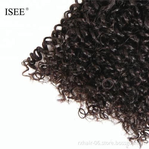 ISEE Brazilian Hair Vendors Wholesale 10A Top Virgin Jerry Curl Human Hair Weave Extensions Cut From Young Girls